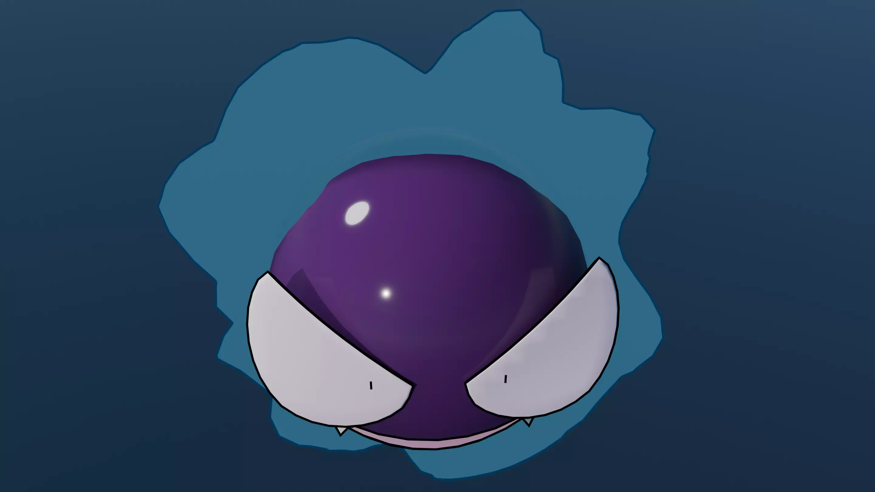 Pokemon Gastly and Shiny Version Low-poly 3D model_14