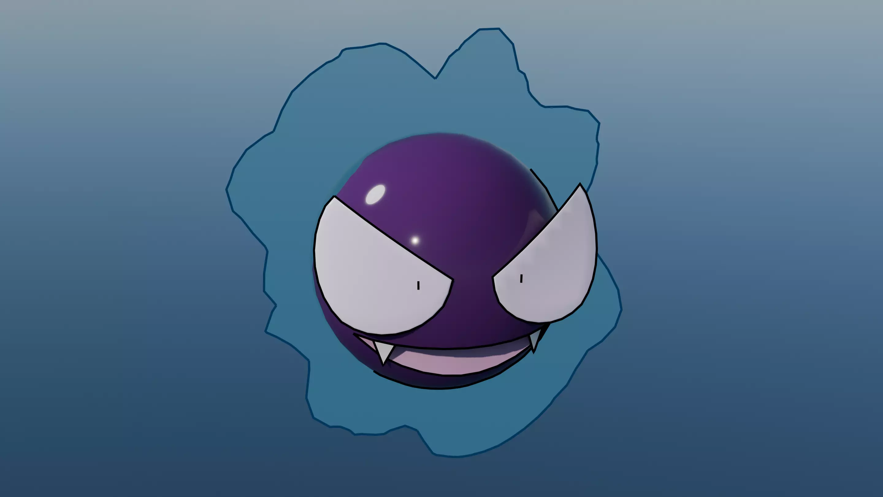 Pokemon Gastly and Shiny Version Low-poly 3D model_2