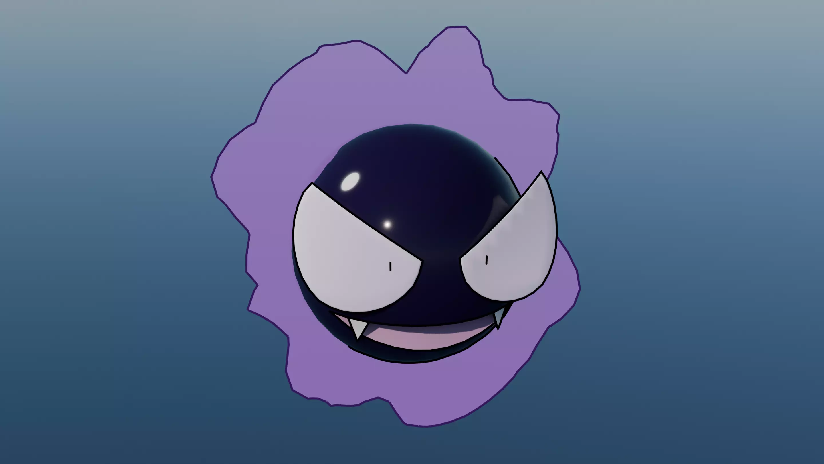 Pokemon Gastly and Shiny Version Low-poly 3D model_1