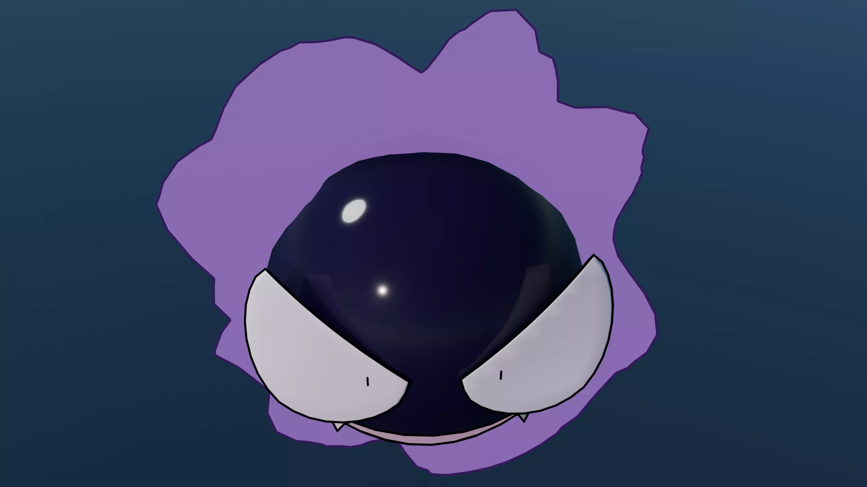 Pokemon Gastly and Shiny Version Low-poly 3D model_13