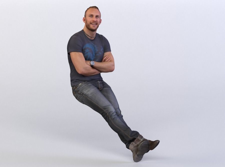 Sitting posed character models bundle Nr 001 3D model_8