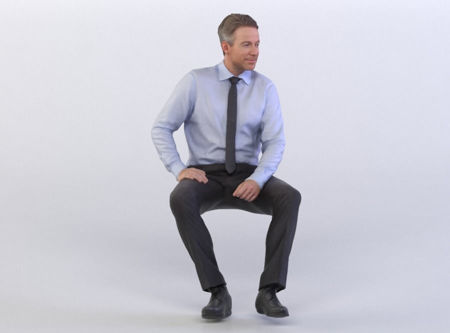 Sitting posed character models bundle Nr 001 3D model_1