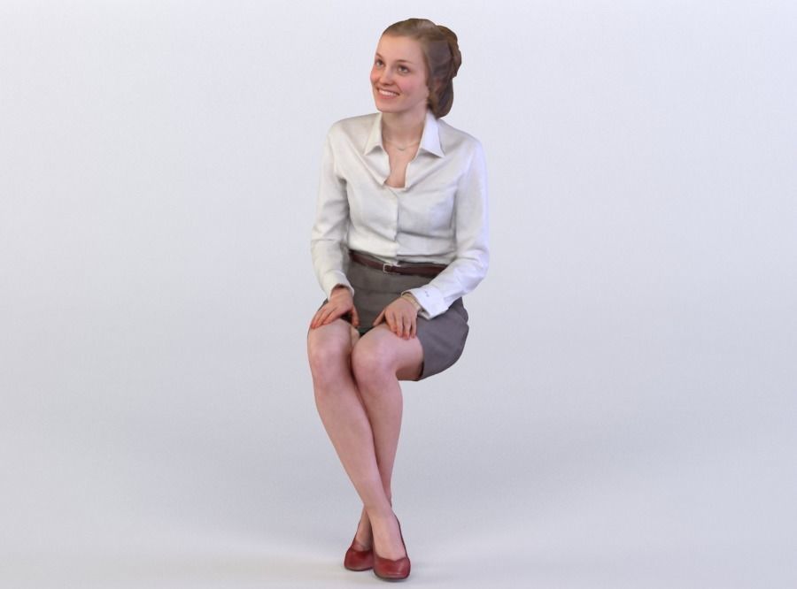 Sitting posed character models bundle Nr 001 3D model_6