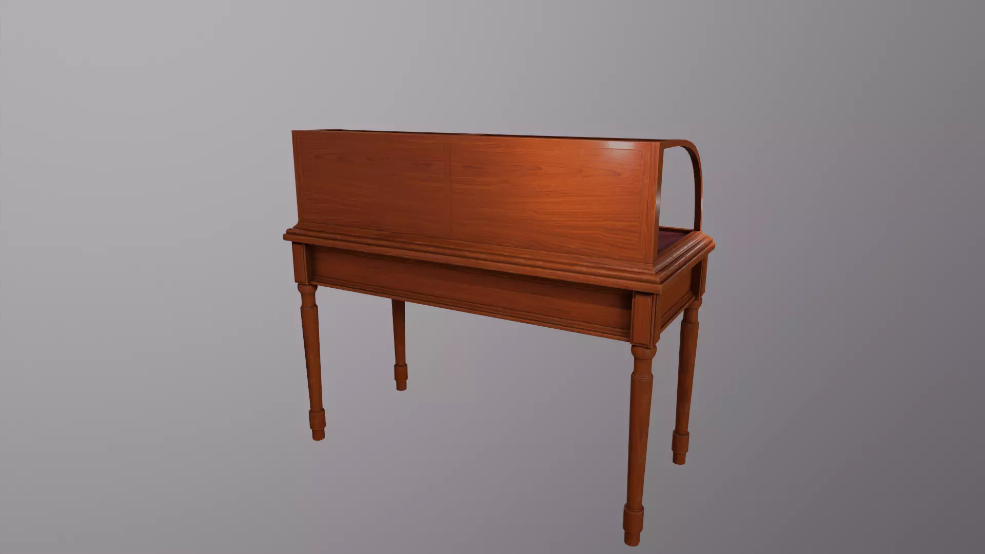 Antique Display Case Low-poly 3D model_3
