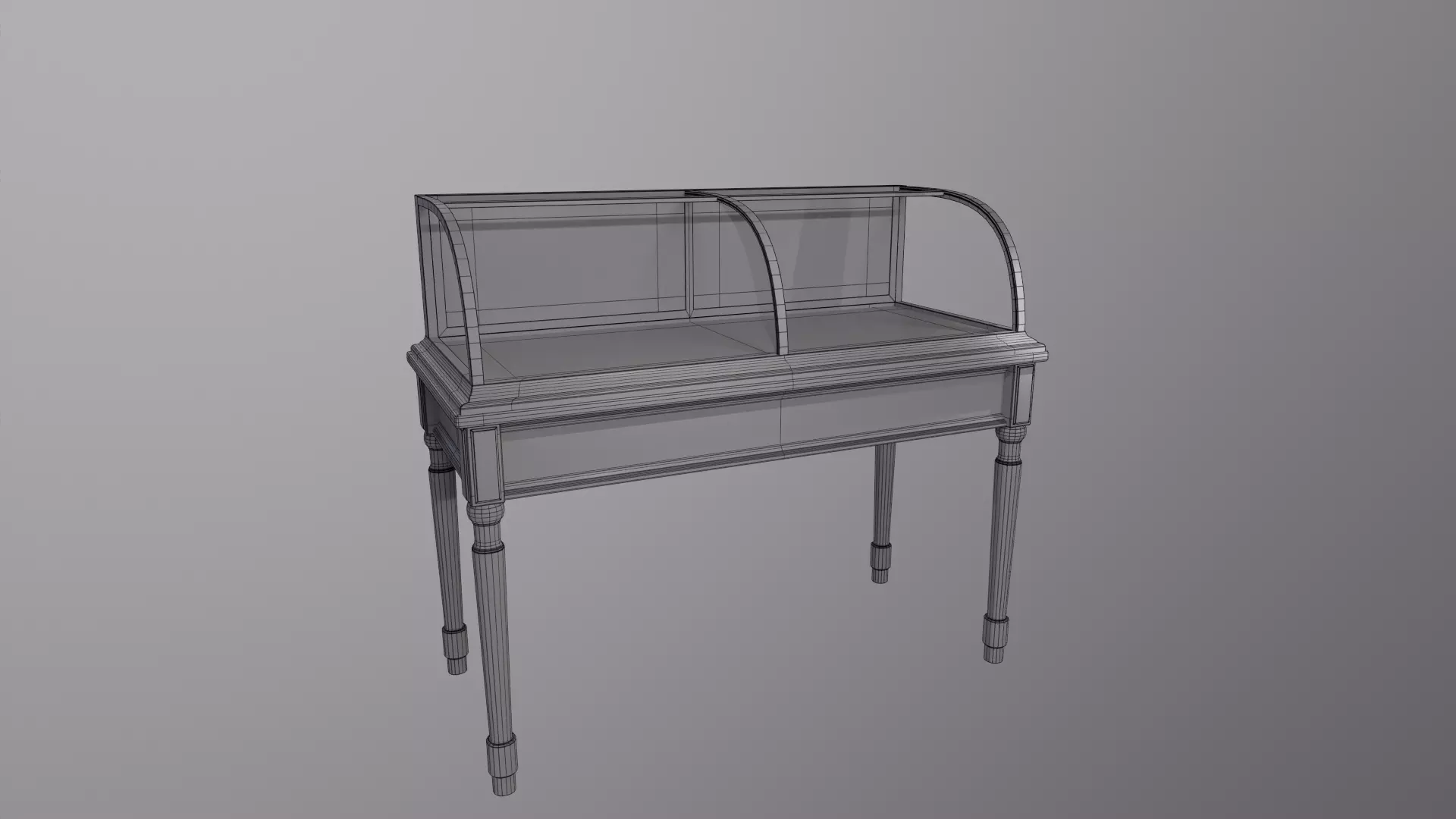 Antique Display Case Low-poly 3D model_6