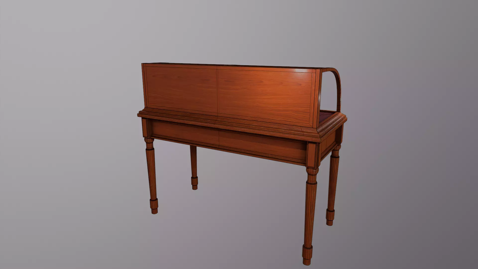 Antique Display Case Low-poly 3D model_4