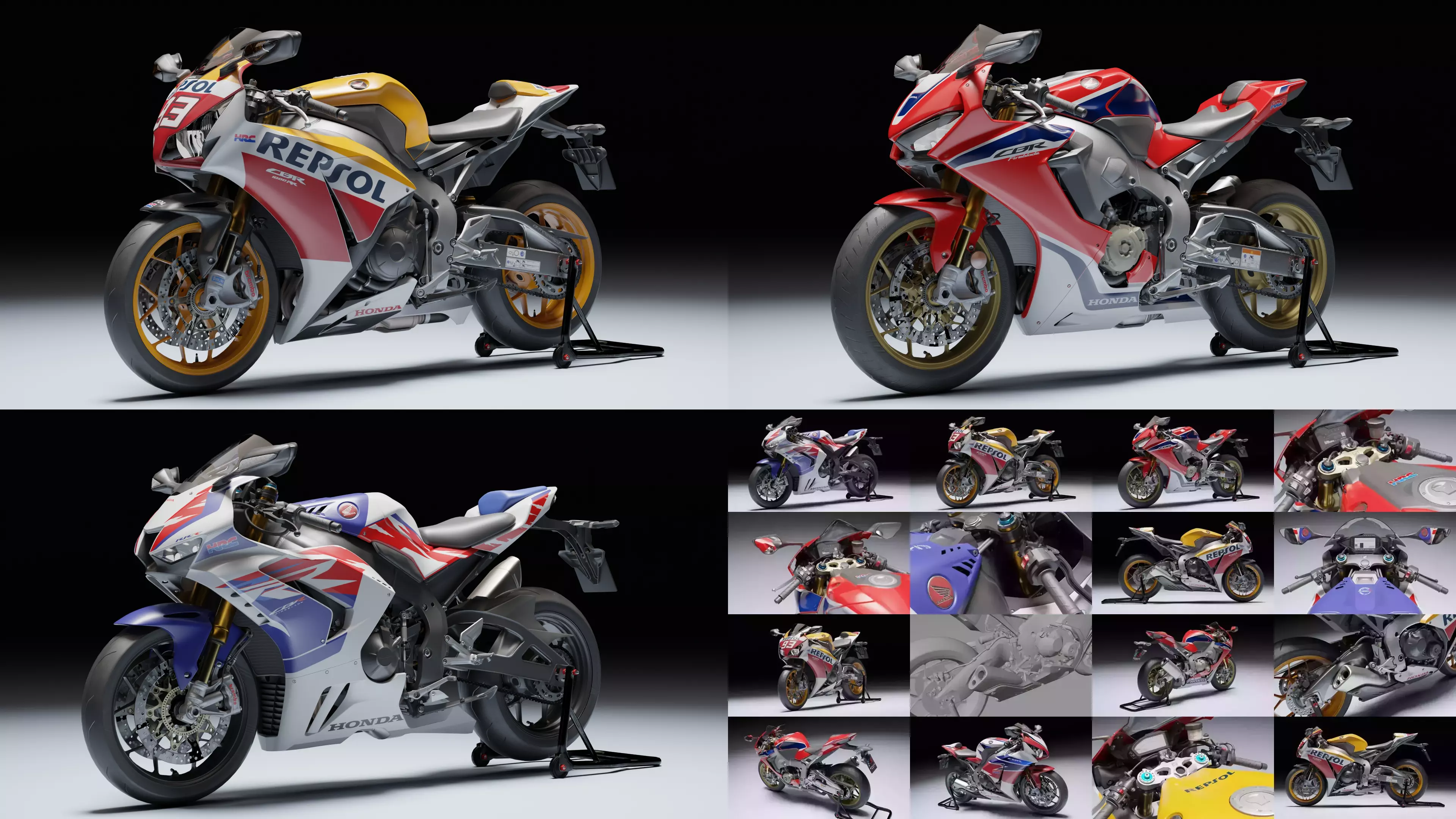 Honda Fireblade Legacy Pack 3D Model Collection_0