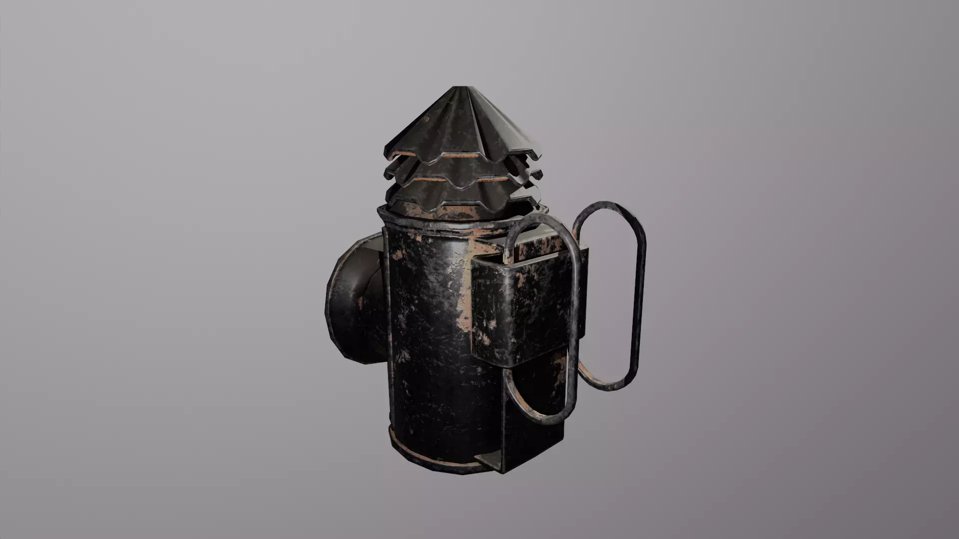 Police Lantern Low-poly 3D model_2