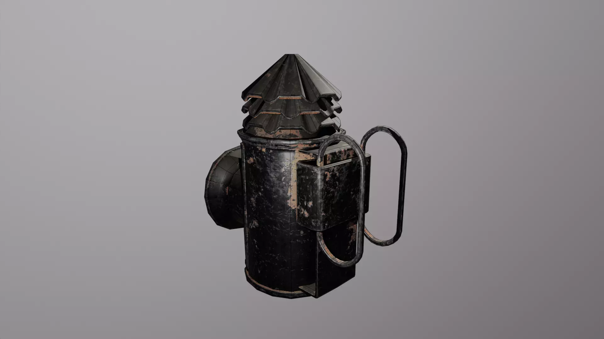 Police Lantern Low-poly 3D model_3