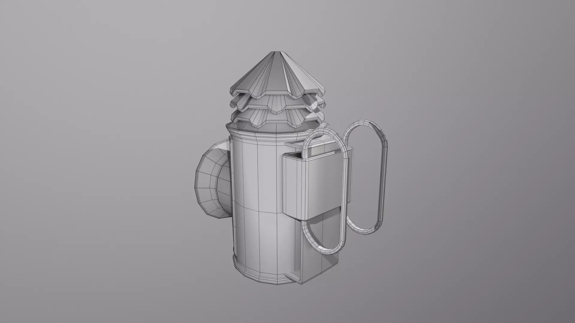 Police Lantern Low-poly 3D model_7