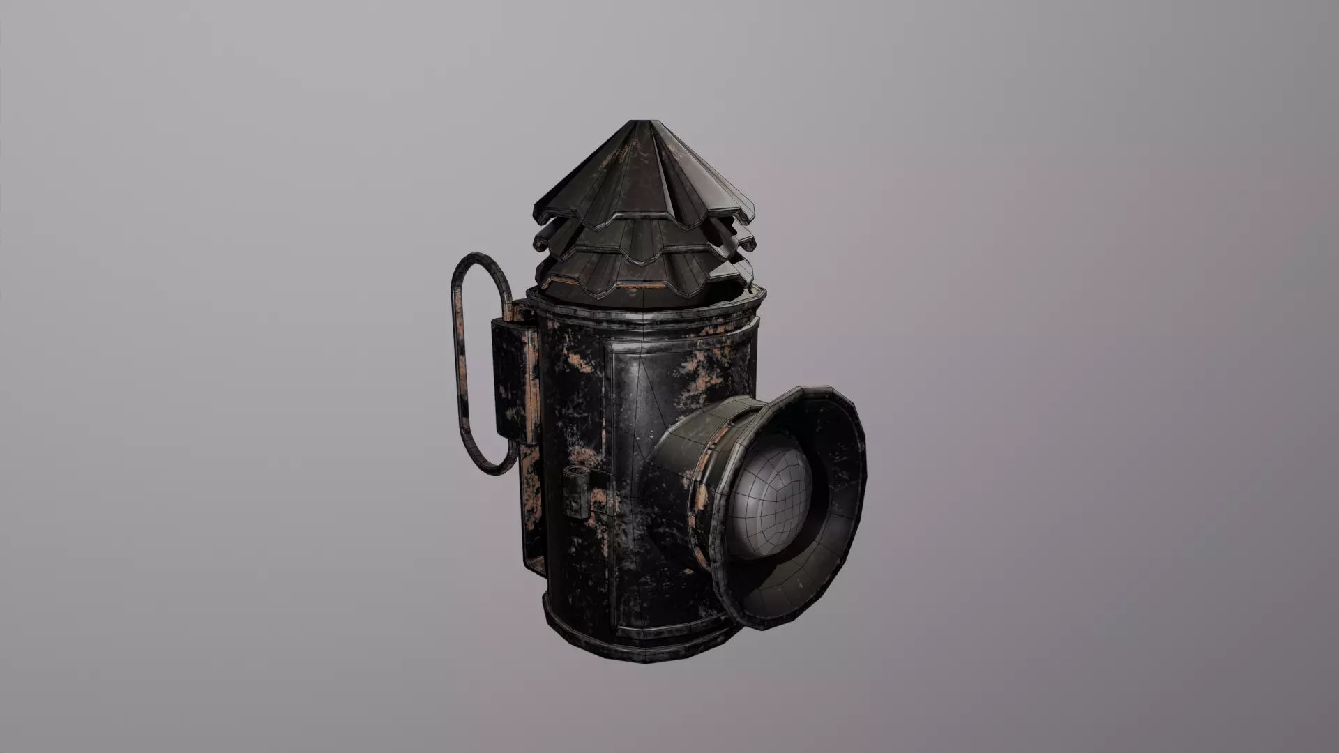 Police Lantern Low-poly 3D model_1