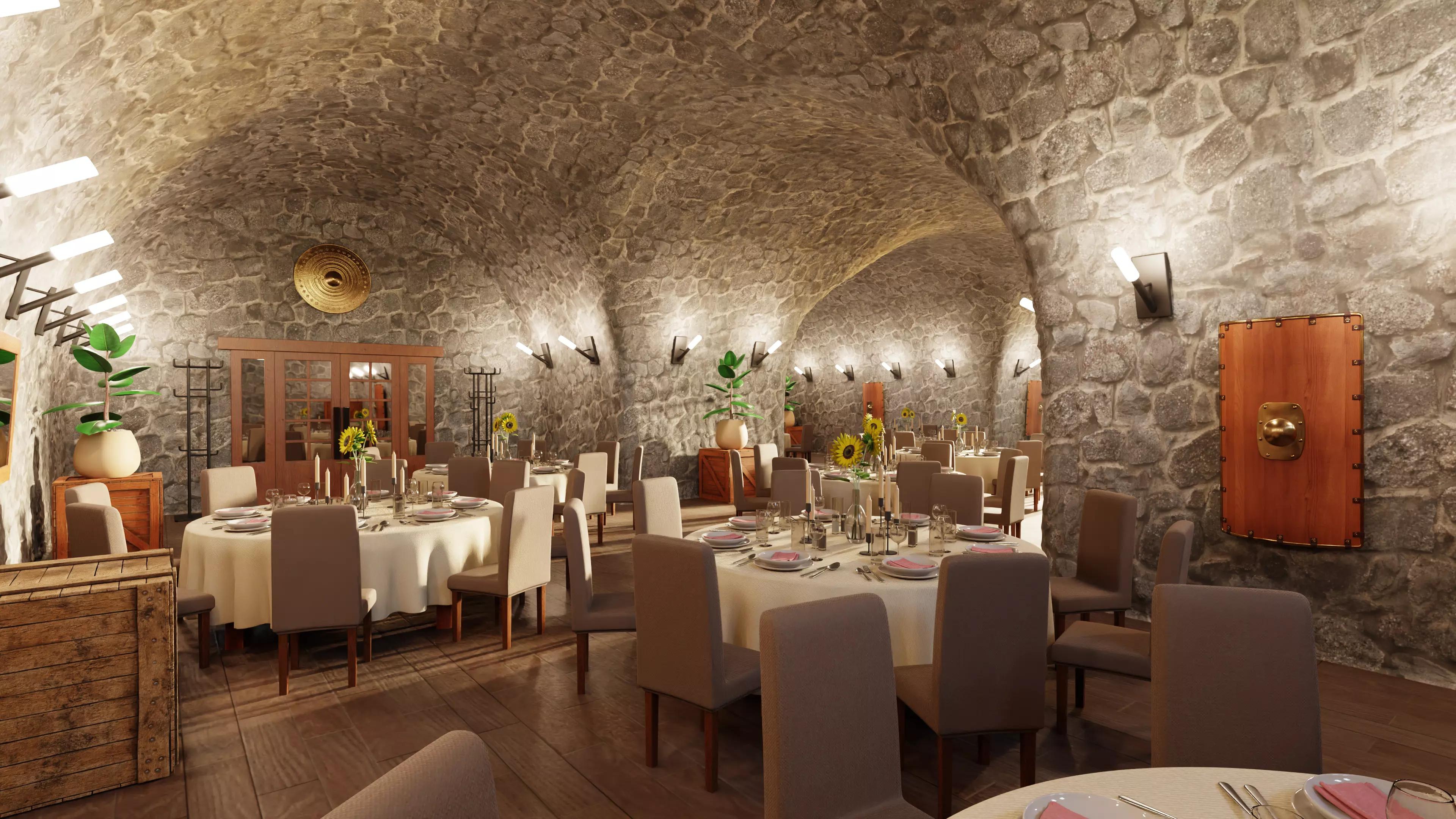 Restaurant Cellar V2 - Elegant Dining Environment 3D model