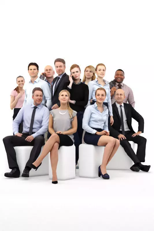 Business posed character models bundle Nr 001 3D model_0