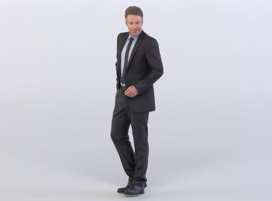 Business posed character models bundle Nr 001 3D model_11