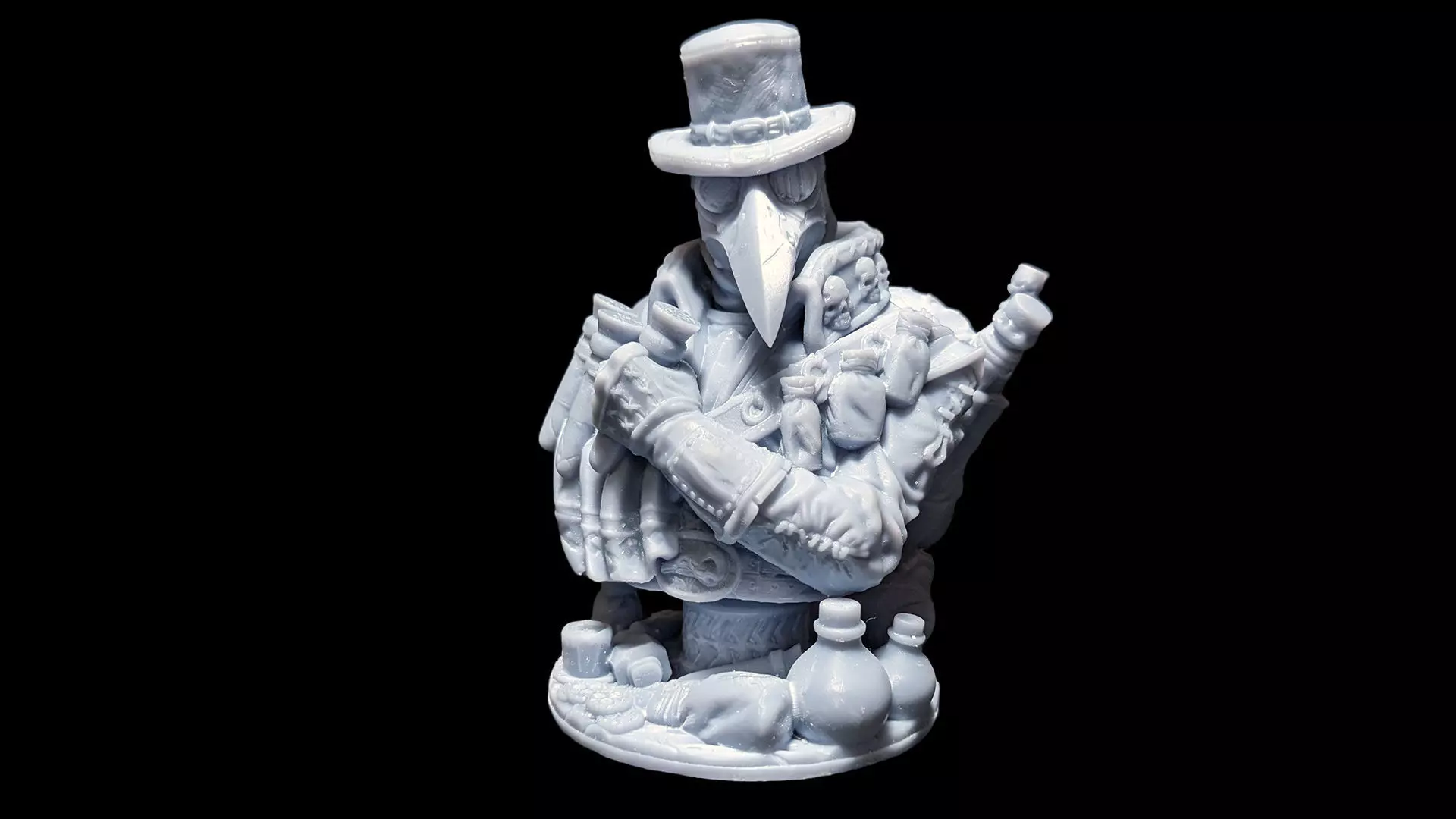 The Plague Doctor Bust Pre-Supported 3D print model_1