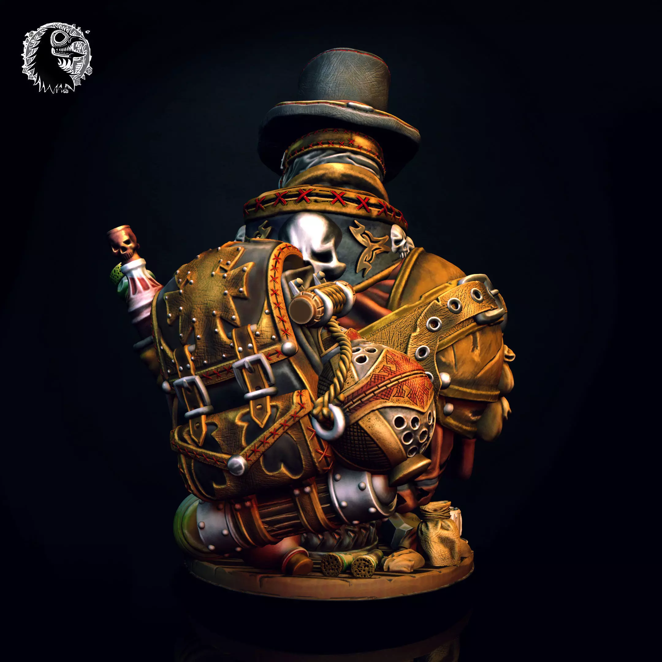 The Plague Doctor Bust Pre-Supported 3D print model_4