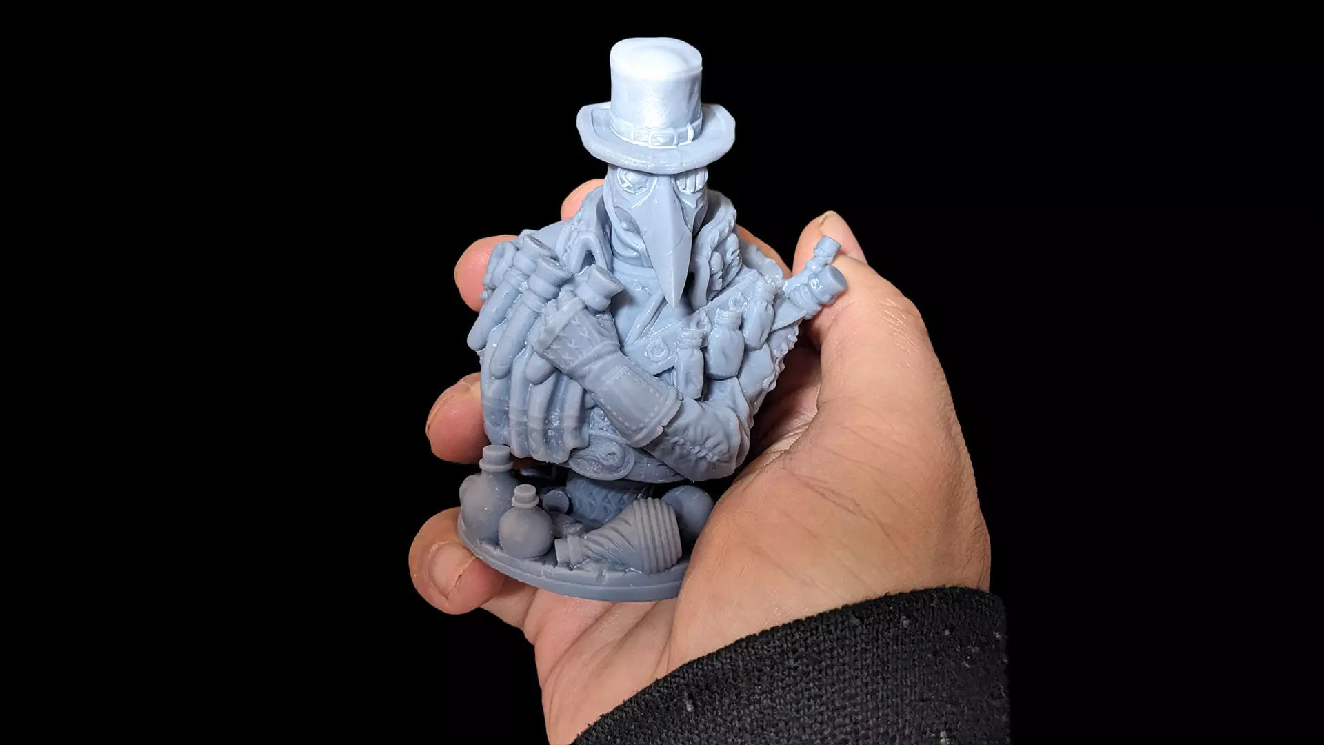 The Plague Doctor Bust Pre-Supported 3D print model_3