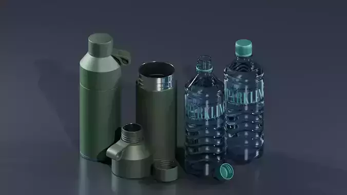 Reusable Water Bottle and Plastic Bottle Pack