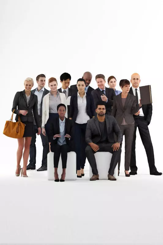 Business posed character models bundle Nr 002 3D model_0