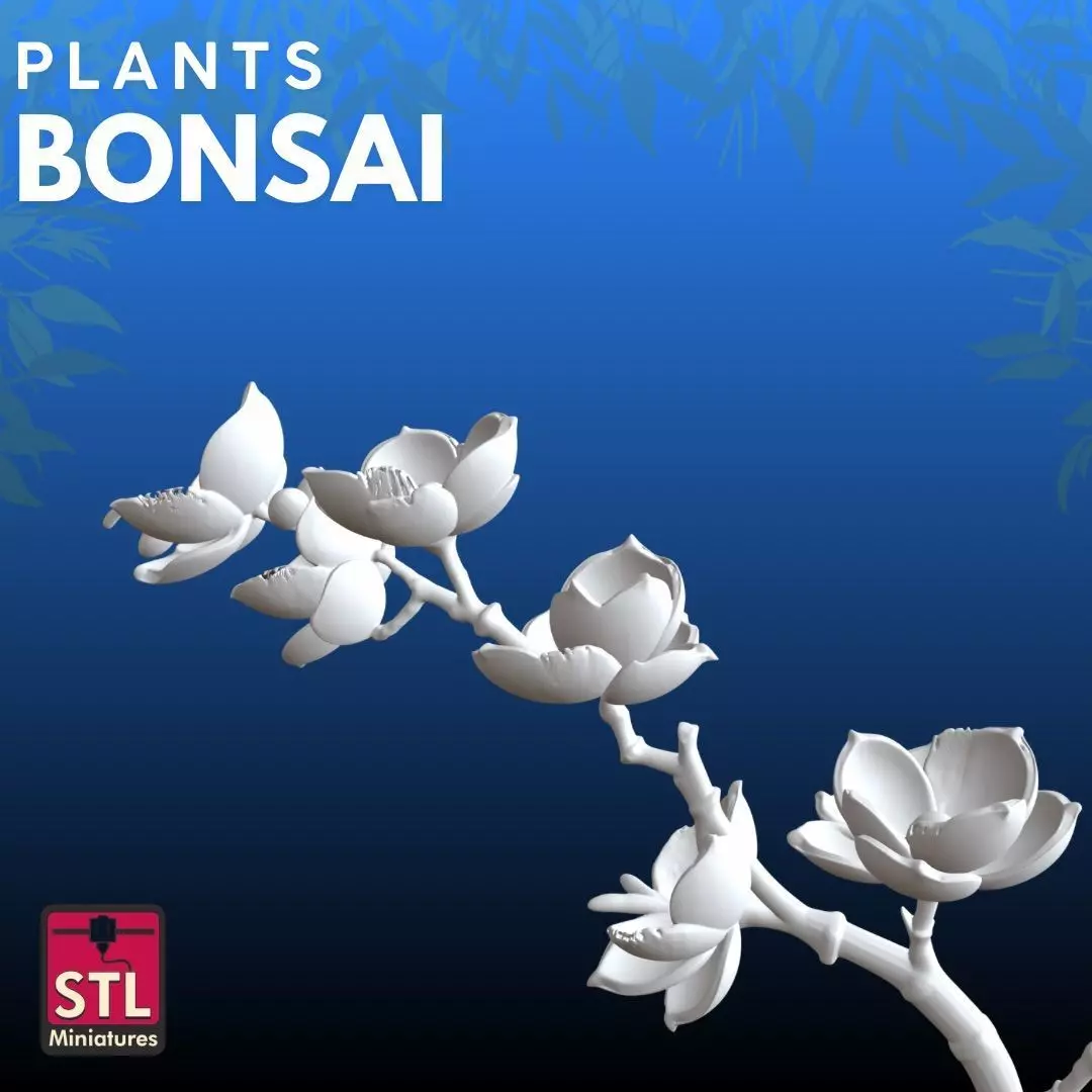 White Flowers STL Elegant Nature 3D  3D print model_5