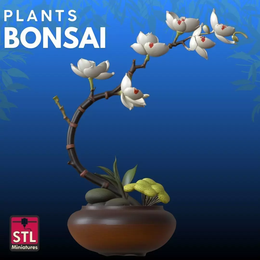 White Flowers STL Elegant Nature 3D  3D print model_0