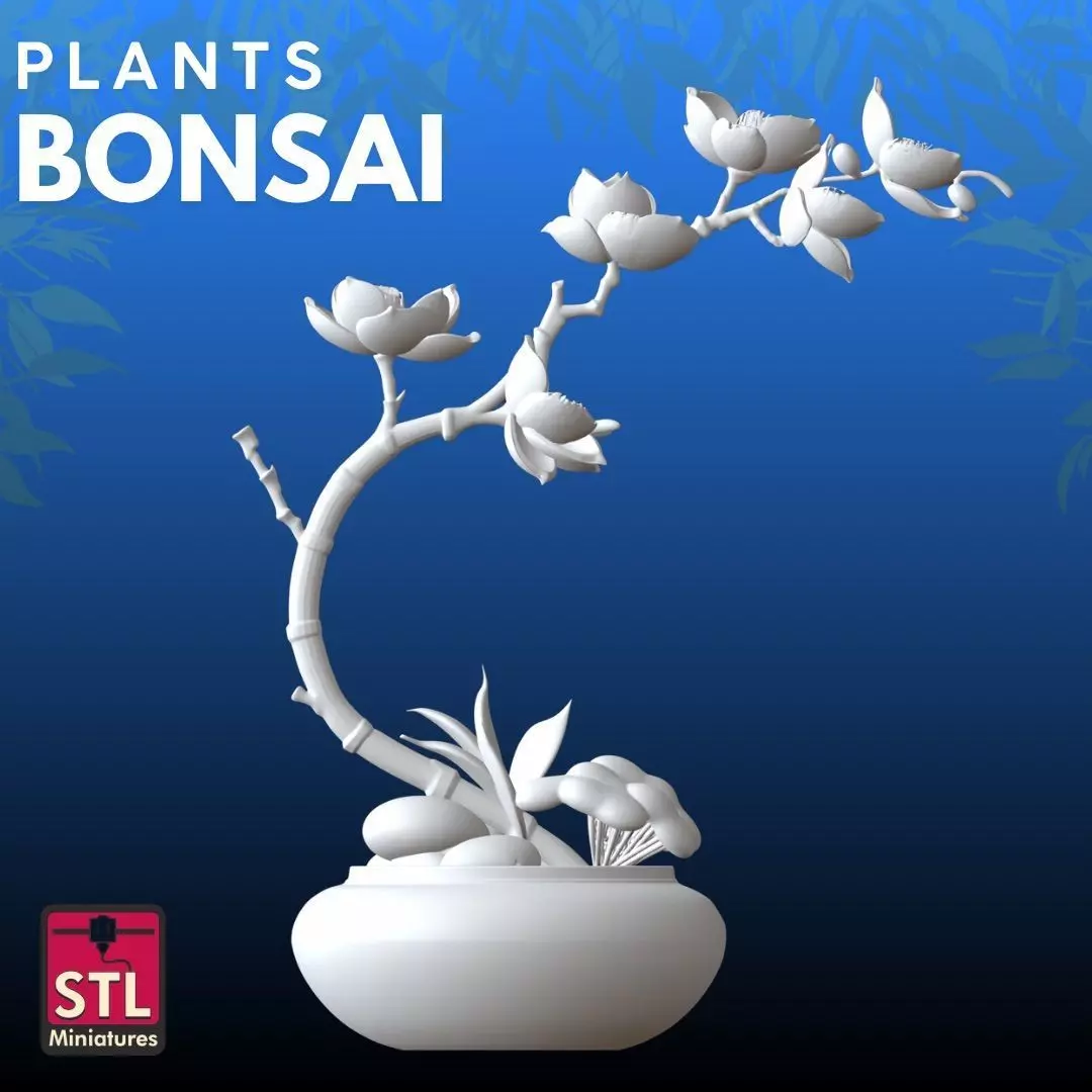White Flowers STL Elegant Nature 3D  3D print model_3