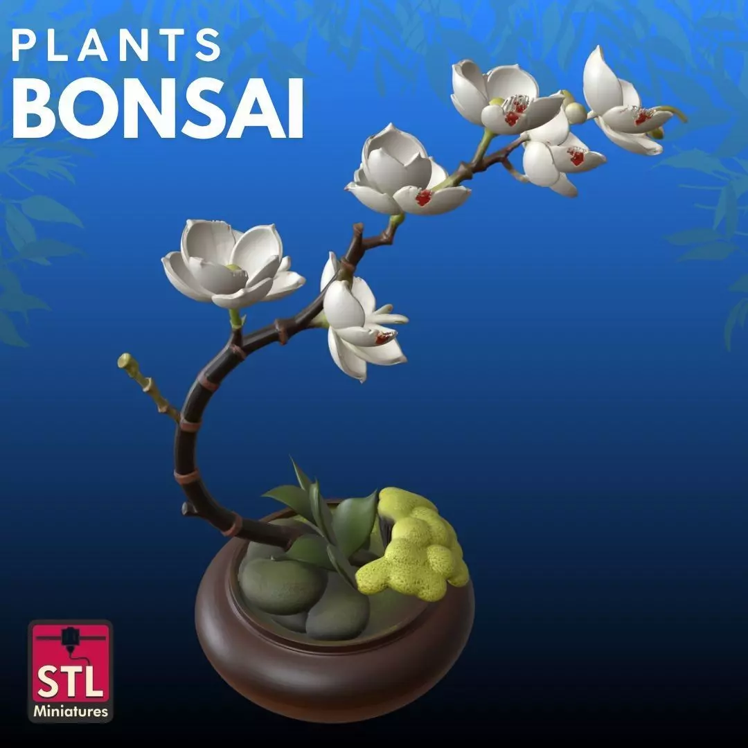 White Flowers STL Elegant Nature 3D  3D print model_1