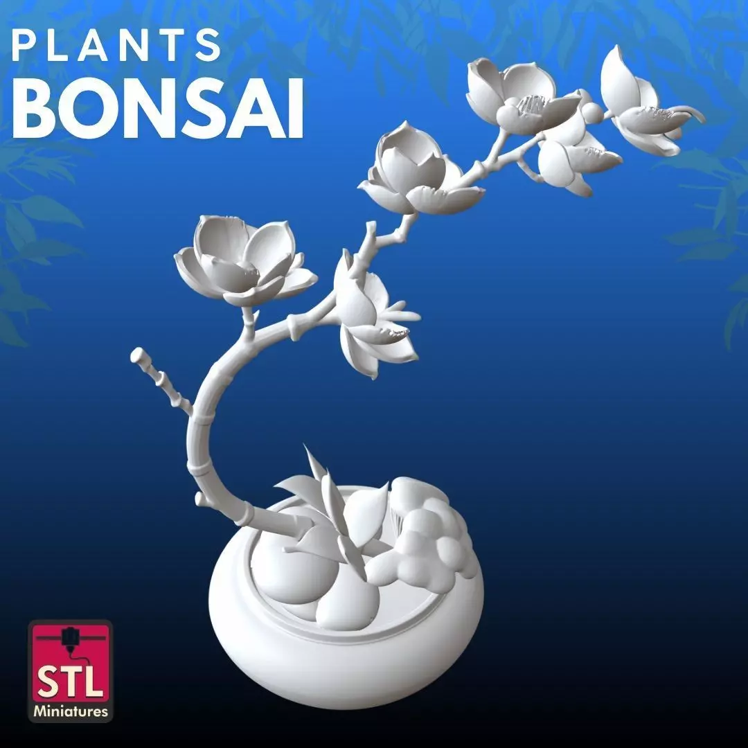 White Flowers STL Elegant Nature 3D  3D print model_4