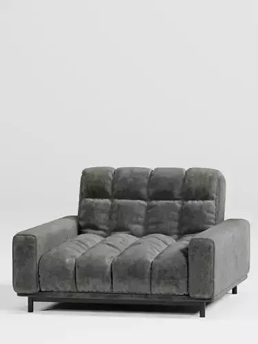 Velvet Lounge chair 3D model 4