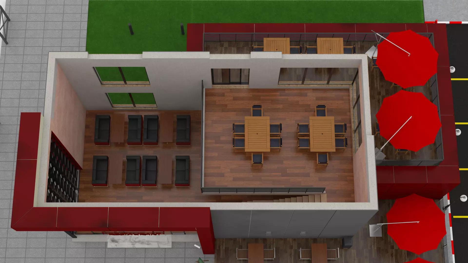 Restaurant Low-poly 3D model_11