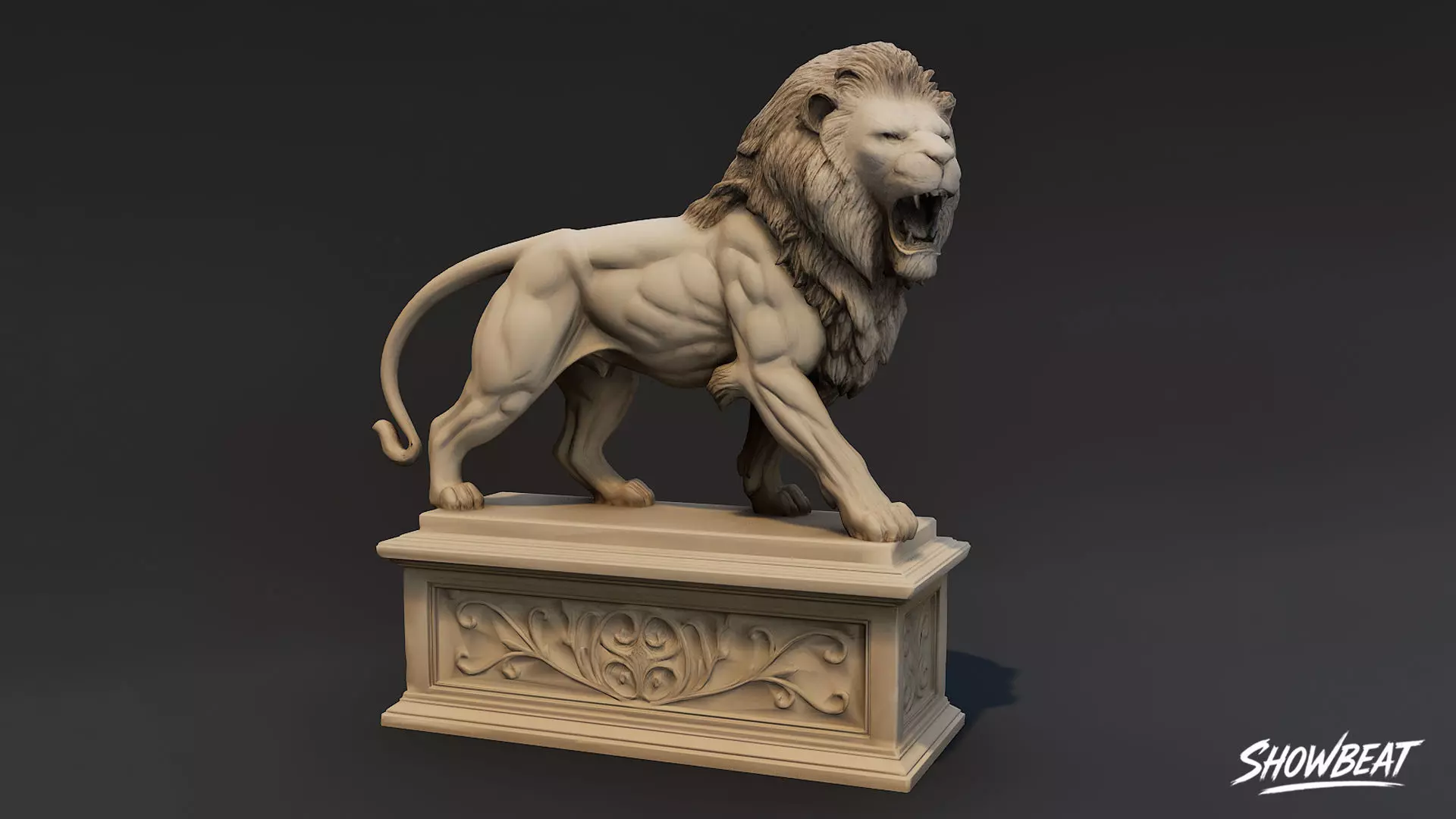 Lion Statues Pack Low-poly 3D model_18