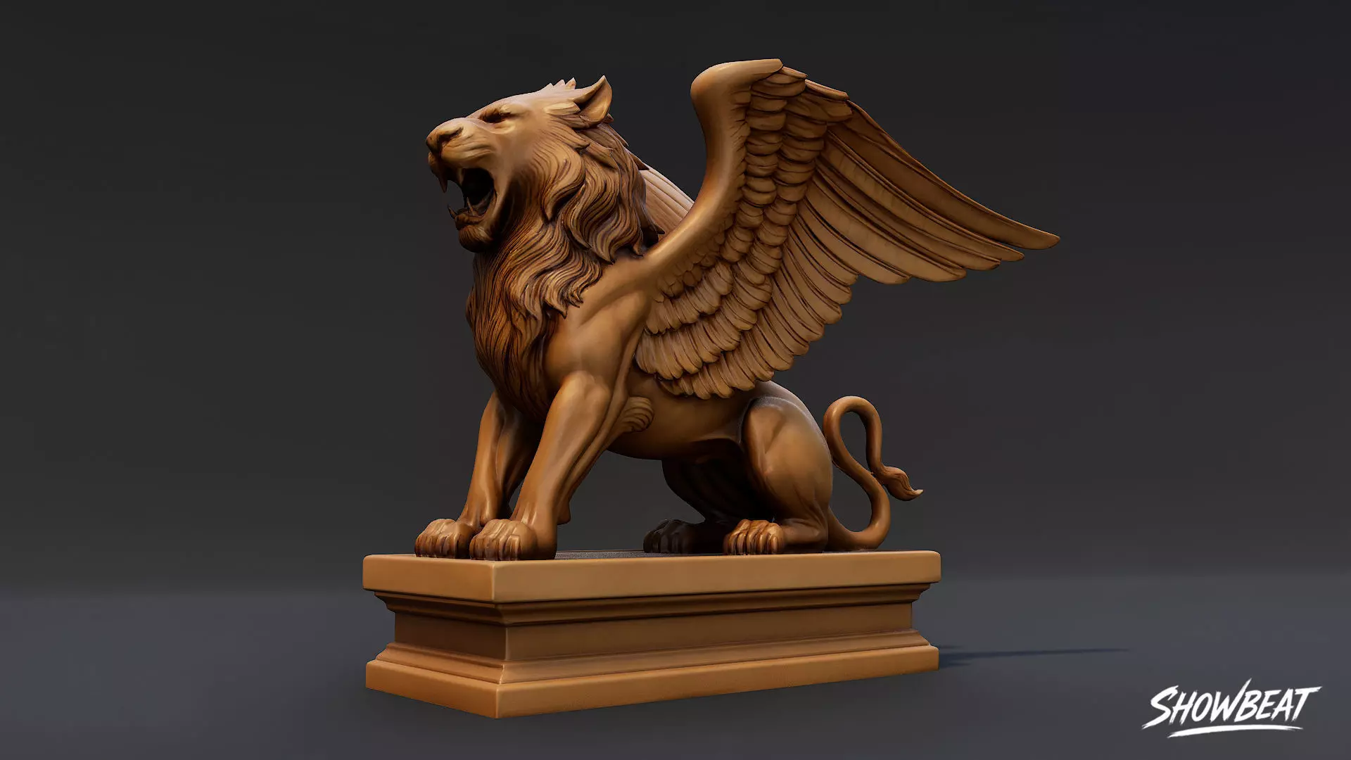 Lion Statues Pack Low-poly 3D model_15