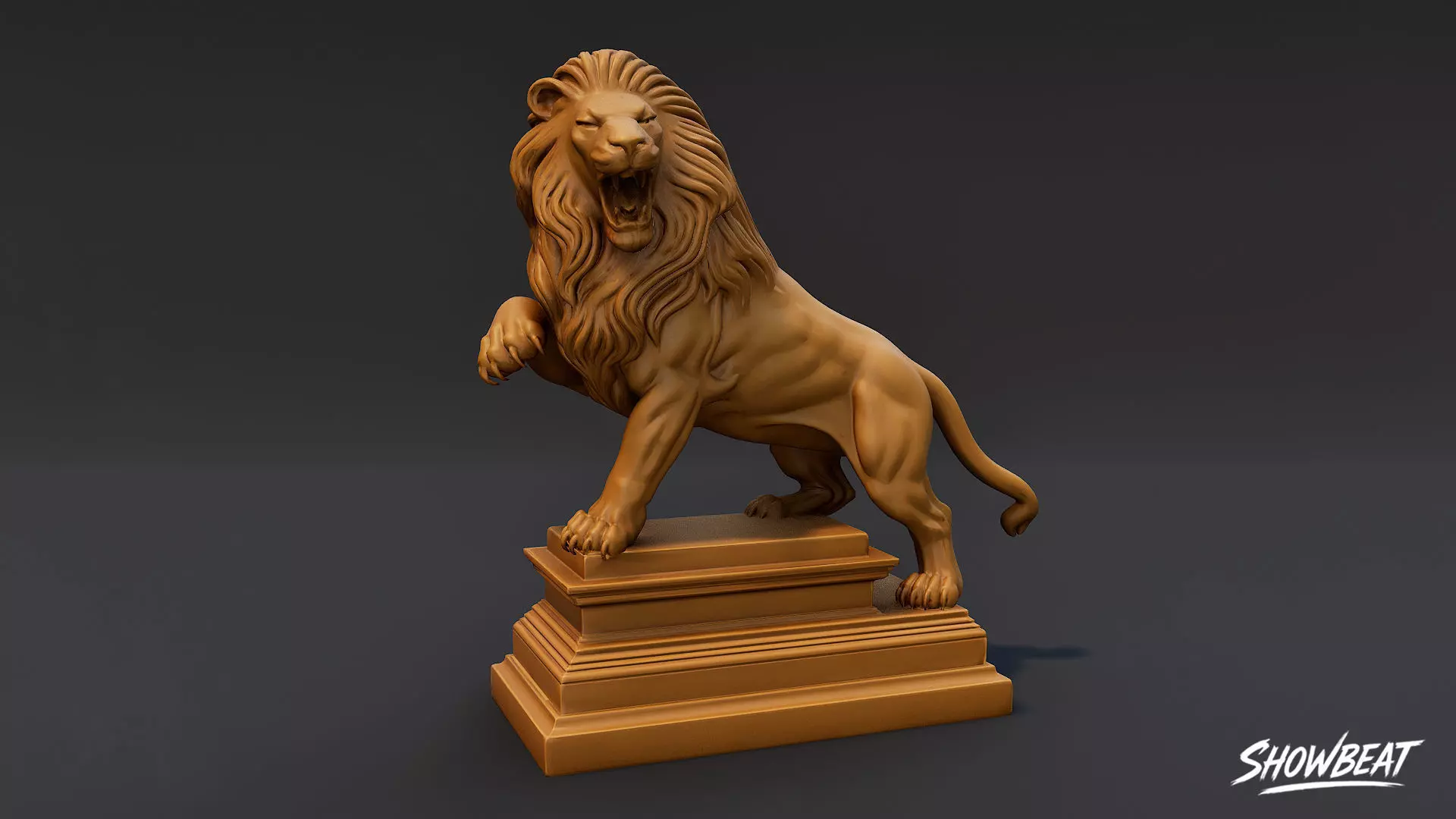 Lion Statues Pack Low-poly 3D model_22