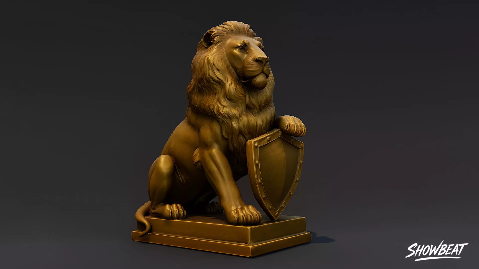 Lion Statues Pack Low-poly 3D model_21