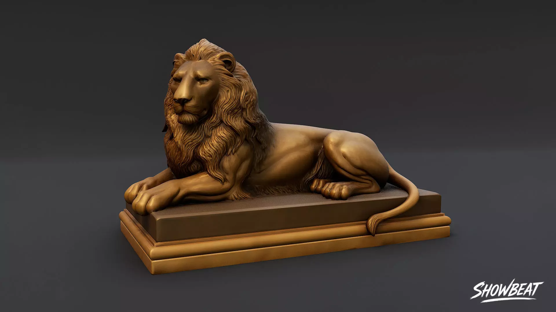 Lion Statues Pack Low-poly 3D model_14