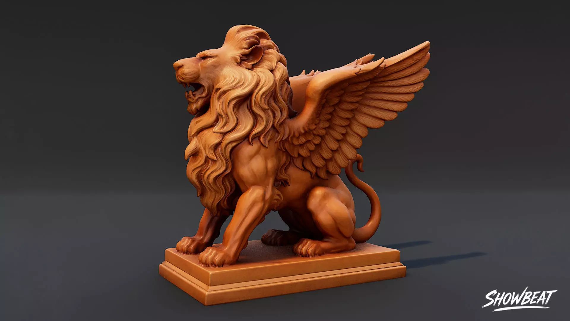 Lion Statues Pack Low-poly 3D model_16