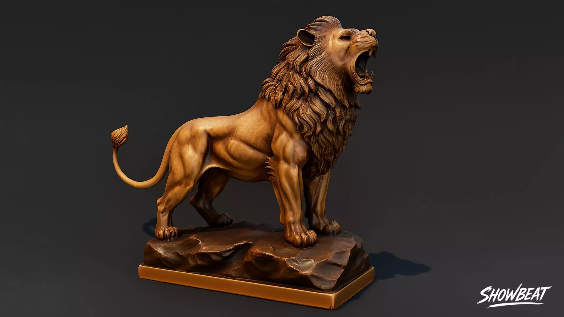 Lion Statues Pack Low-poly 3D model_20
