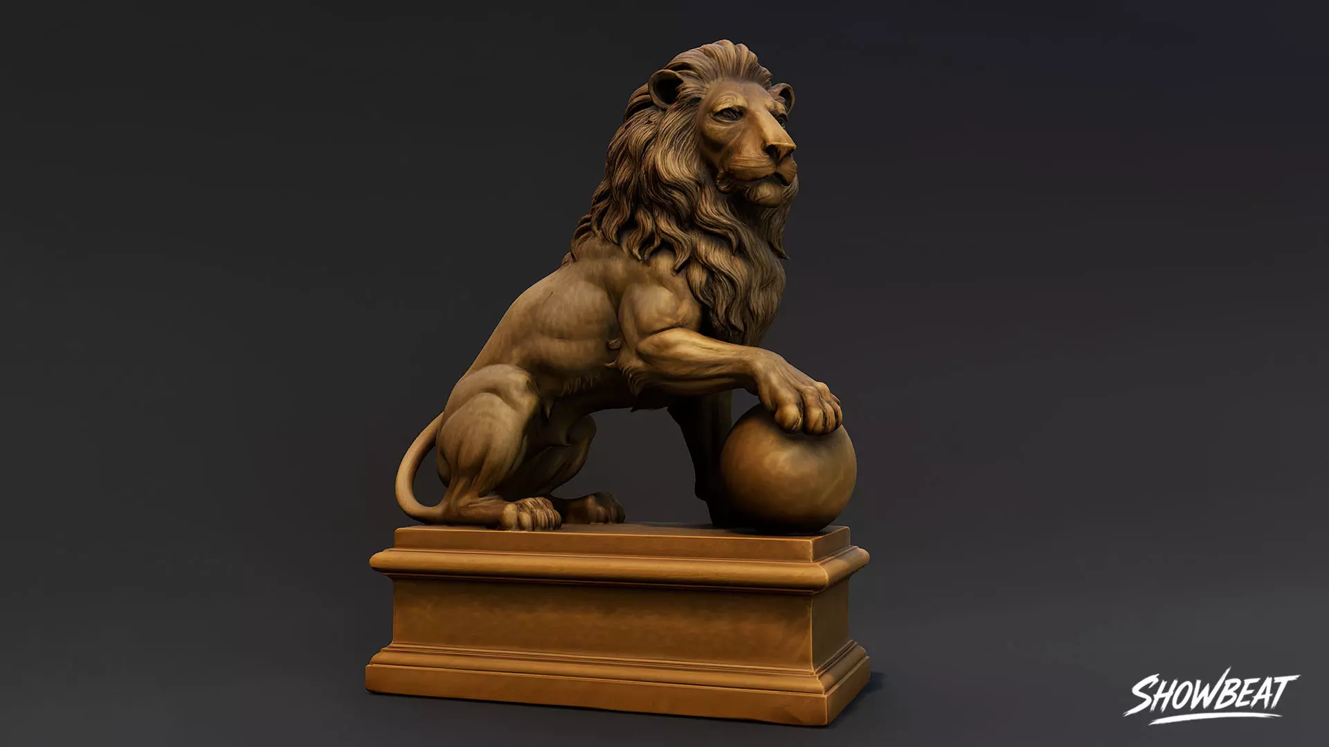 Lion Statues Pack Low-poly 3D model_19