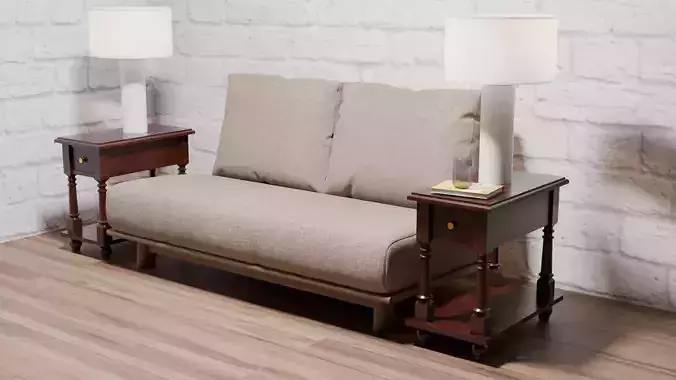 Elegant Wood Sofa Side Table