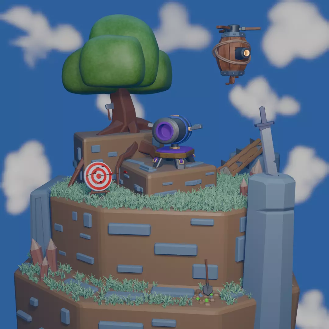 Royale Scene Low-poly 3D model_1