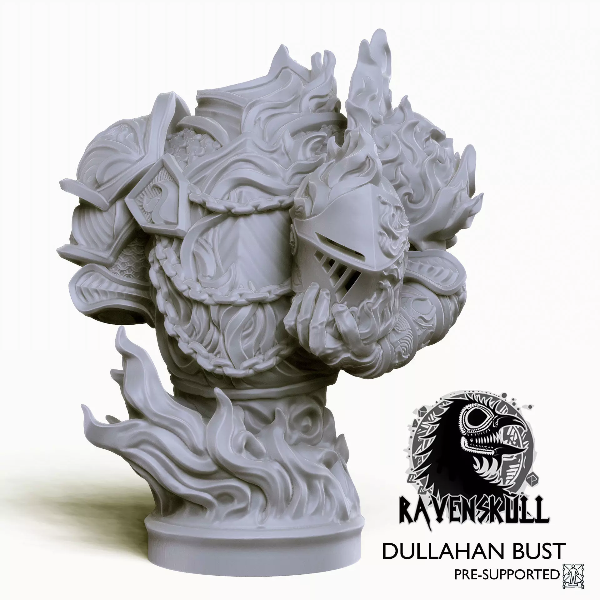 Dullahan -The Headless Rider Bust Pre Supported 3D print model_5