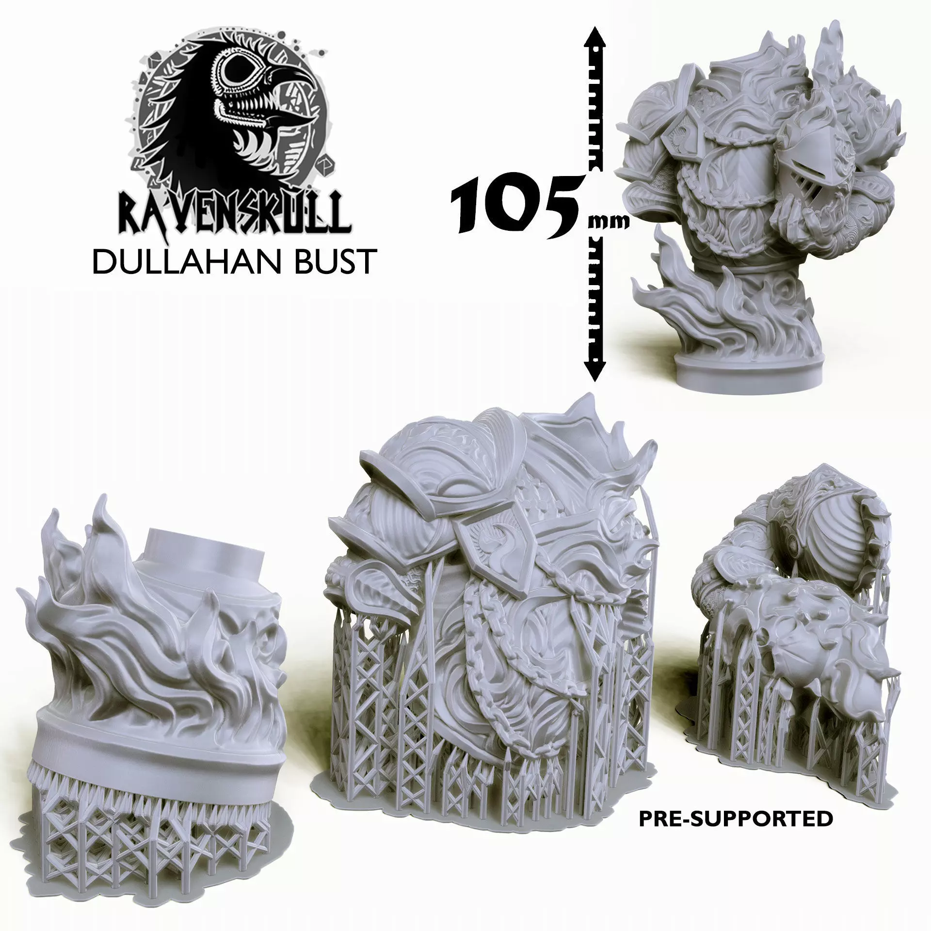 Dullahan -The Headless Rider Bust Pre Supported 3D print model_8