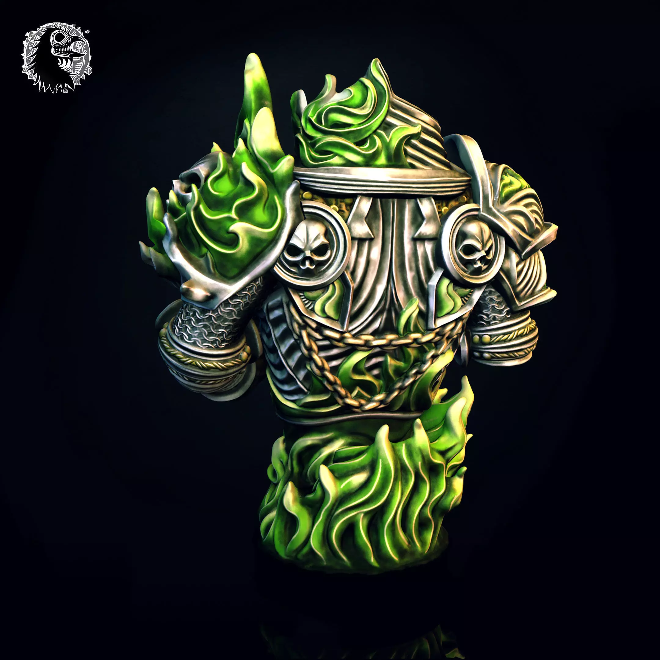 Dullahan -The Headless Rider Bust Pre Supported 3D print model_4