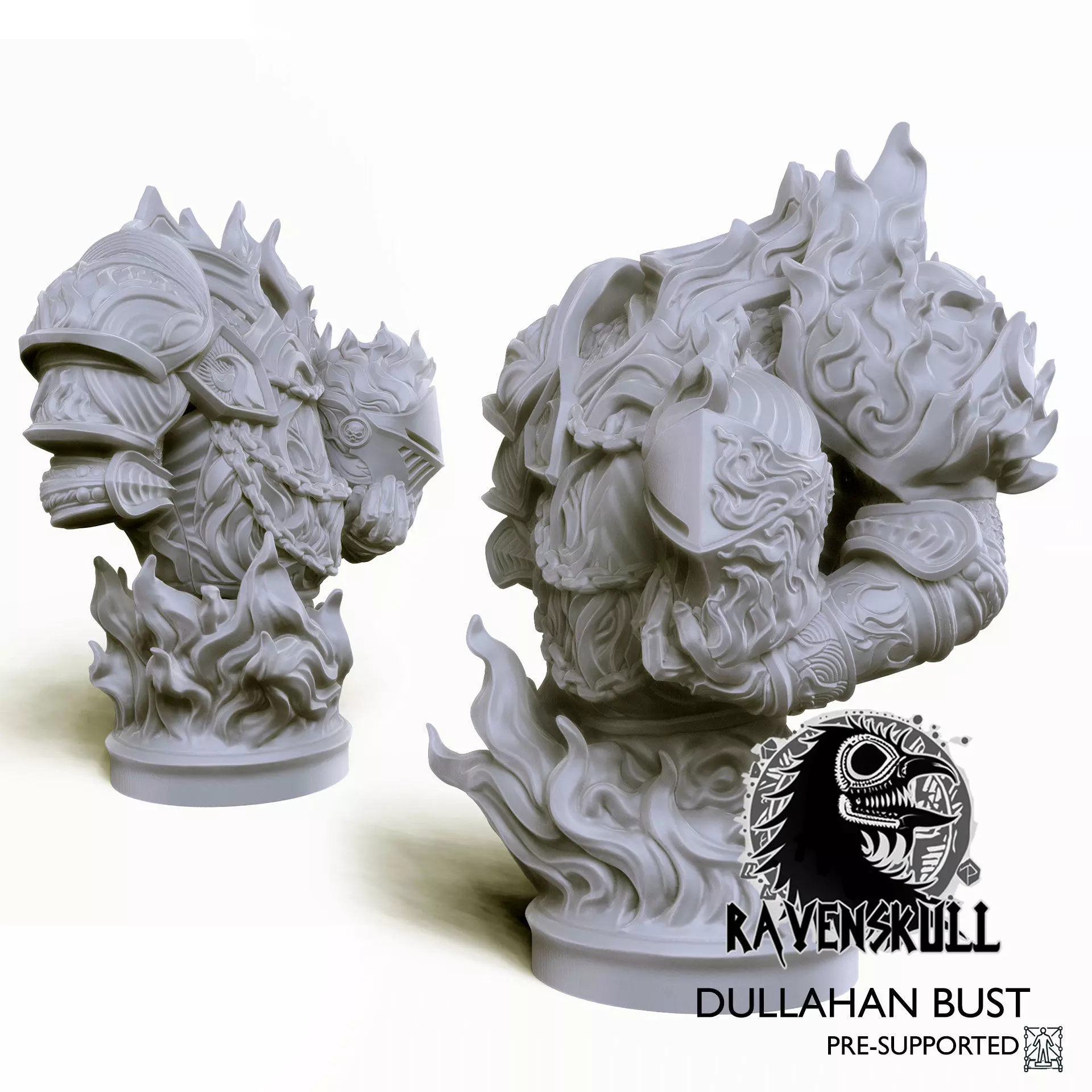 Dullahan -The Headless Rider Bust Pre Supported 3D print model_7