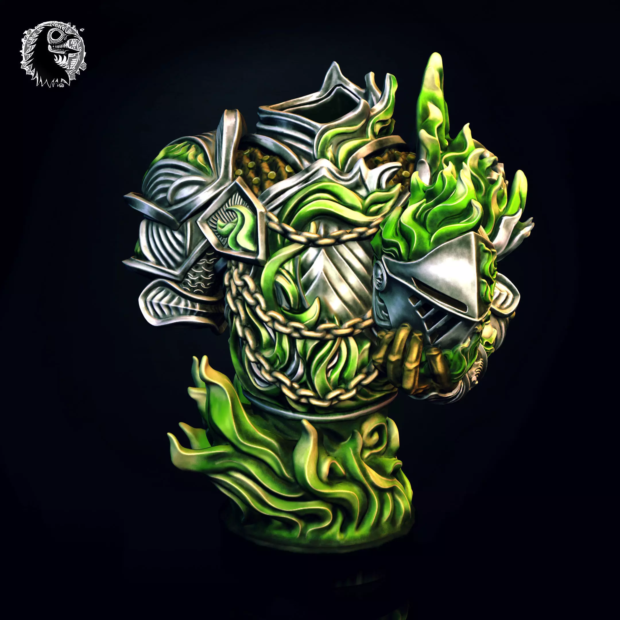 Dullahan -The Headless Rider Bust Pre Supported 3D print model_0