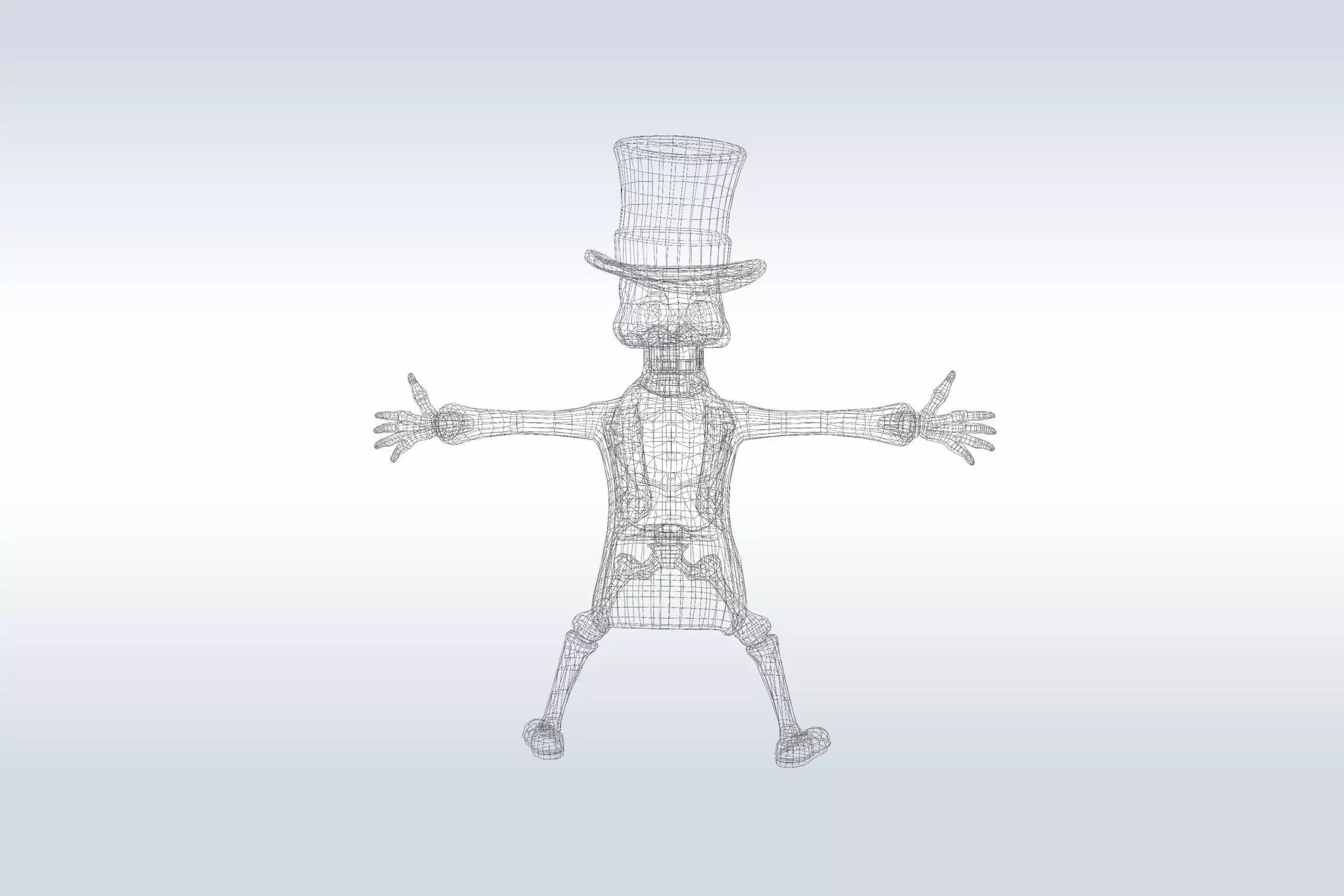 Cheerful Ghost Character Halloween Low-poly 3D model_9