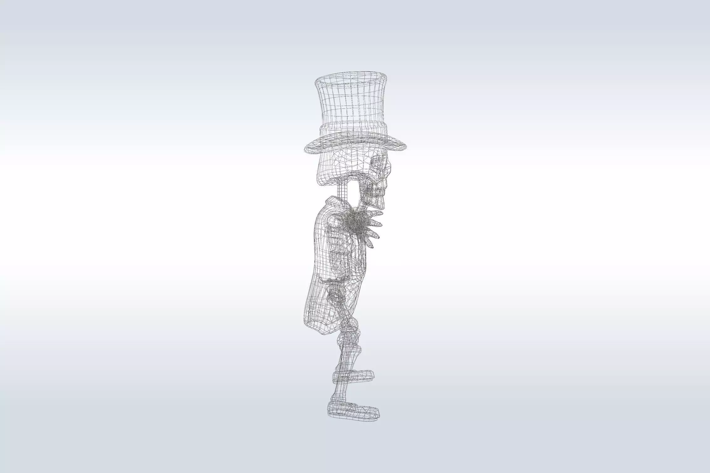 Cheerful Ghost Character Halloween Low-poly 3D model_3