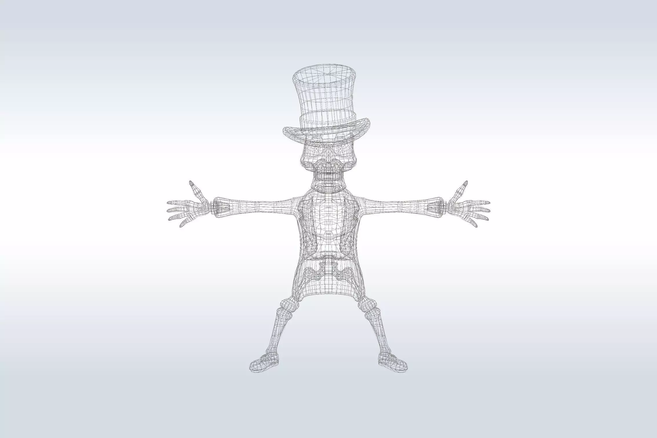 Cheerful Ghost Character Halloween Low-poly 3D model_1