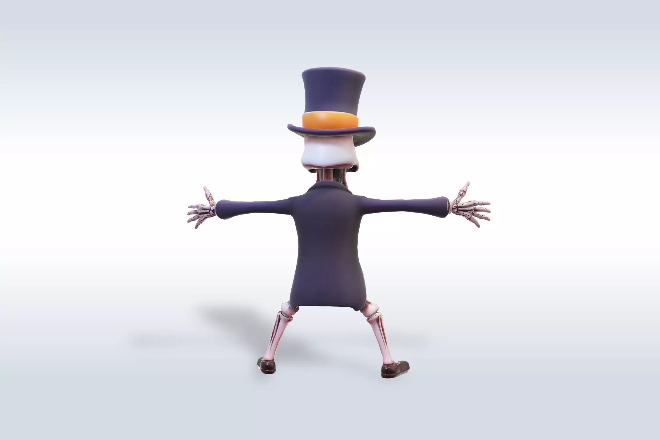 Cheerful Ghost Character Halloween Low-poly 3D model_8
