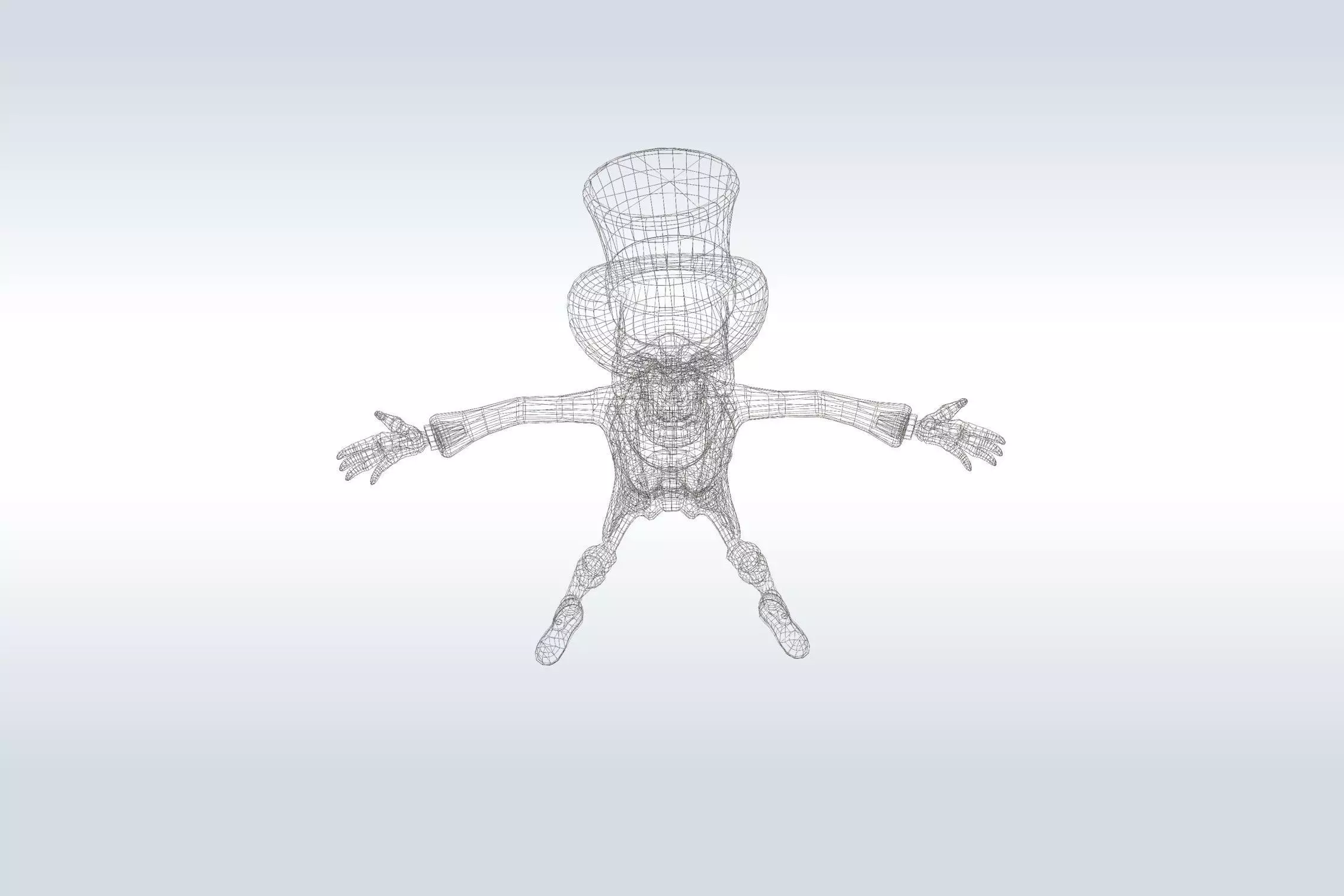 Cheerful Ghost Character Halloween Low-poly 3D model_7